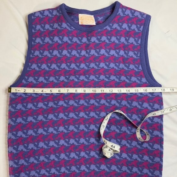 Pendleton Vintage Womens Sleeveless Purple Pink Knit Virgin Wool Vest Size Large - Picture 5 of 8